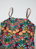 Floral Print Thin Straps High Waist Maxi Dress