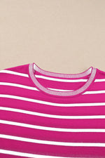 Striped Short Sleeve Knit Top