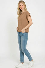 Zenana Raised Rib Cap Sleeve Top