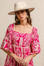 BiBi Aztec Woven Printed Contrast Binding Dress