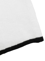 Contrast Trim Button Decor Knit Top