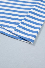 Stripe Nautical Tie Contrast Trim Round Neck T Shirt Mini Dress