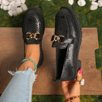 Round Toe Block Heels Loafers