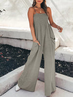 Smocked Wide Leg Jumpsuit