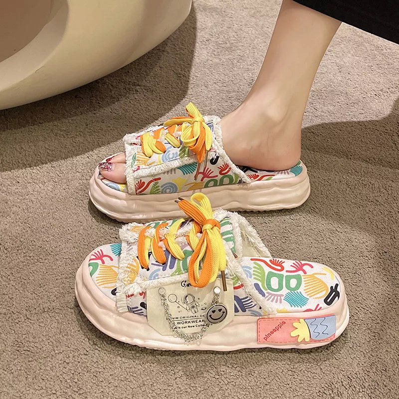 Open Toe Lace Up Sandals