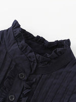 Children's Vintage Ruffle Collar Tiered Short Sleeve Dress