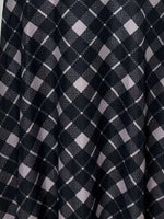 Tie Front Plaid Long Sleeve Dress