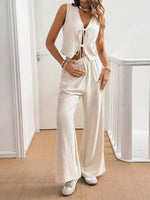 V Neck Sleeveless Top and Pants Set