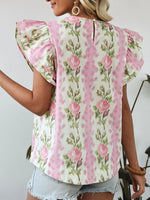 Floral Ruffle Sleeve Blouse