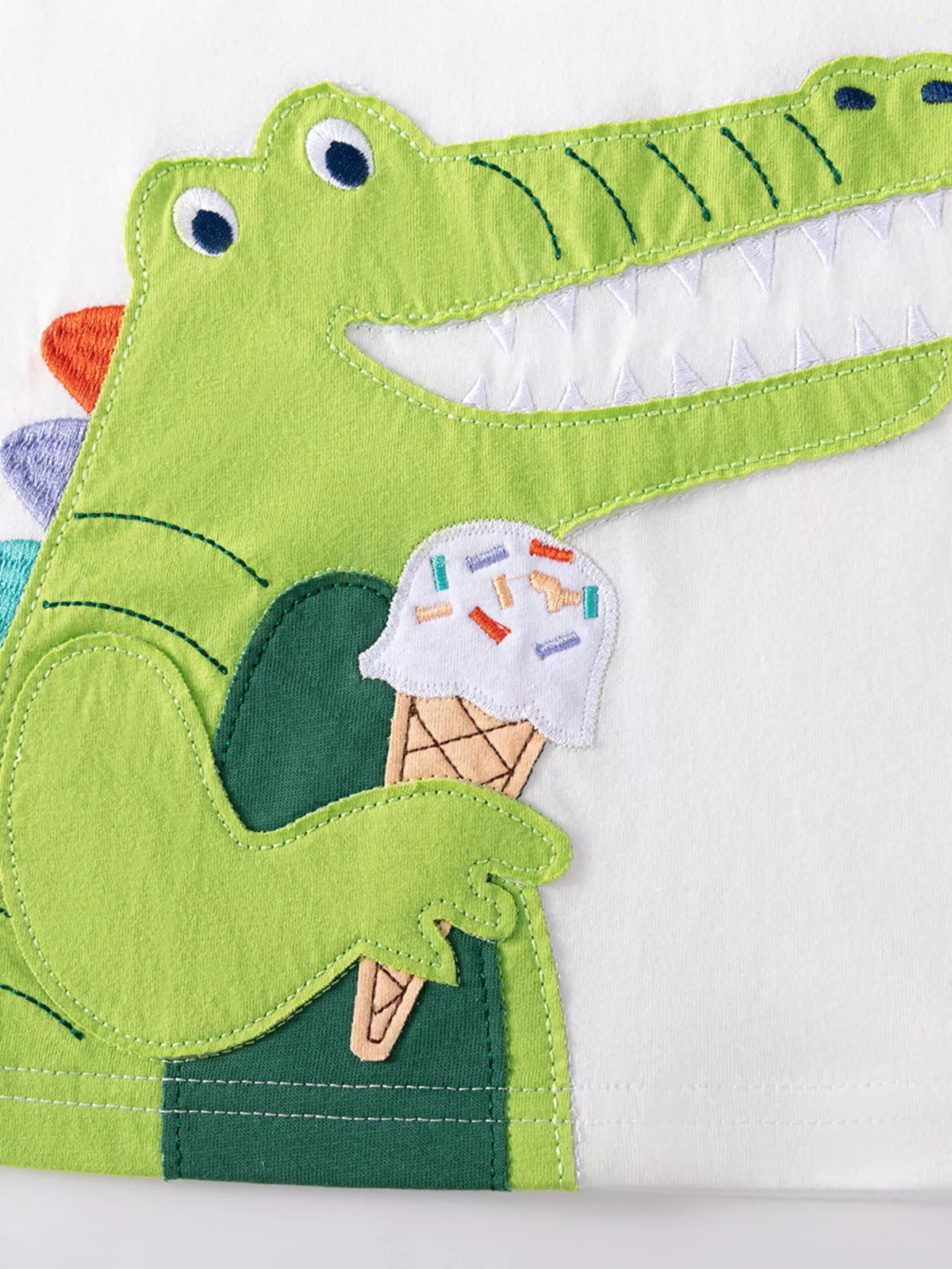 Children's Crocodile Ice Cream Graphic Tee & Shorts Set