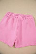 Color Block Sweatshirt and Elastic Waist Shorts Set
