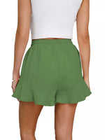 Ruffle Hem Drawstring Shorts