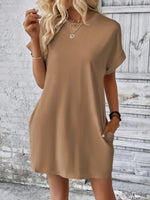 Short Sleeve Mini Tee Dress with Pockets