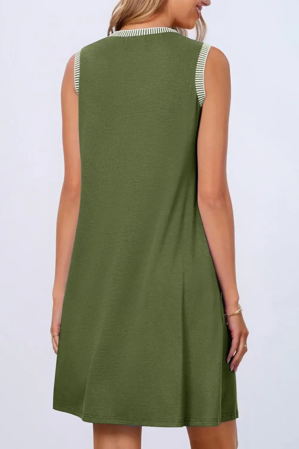 Round Neck Sleeveless Mini Tank Dress