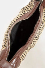 Fame Spotted Leopard Print Half Moon Shoulder Bag