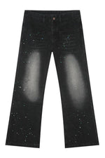 Splash Ink Washed Jeans with Pockets
