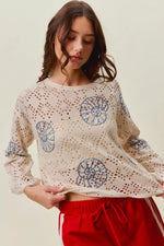 SO ME Seashell Lightweight Sweater Top