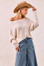 BiBi Waffle Knit Off Shoulder Top