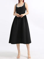 Flower Scoop Neck Sleeveless Dress