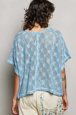 POL Crochet Lace Short Sleeve Top