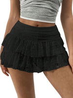 Lace Layered Mini Skirt