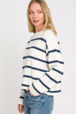 Zenana Wool Blend Striped Sweater