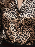 Leopard Button Up Long Sleeve Shirt