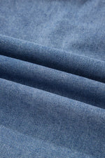 Denim Pleated Patchwork Sleeveless Top
