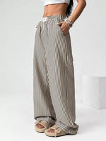 Striped High-Waisted Wide Leg Pants