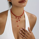 Gothic Beaded Tassel Necklace