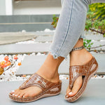 Toe Post Wedge Sandals