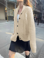Cable Knit Button Up Cardigan