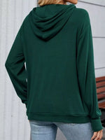 Contrast Letter Graphic Drawstring Long Sleeve Hoodie