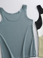 Plus Size Ribbed Scoop Neck Tank Top