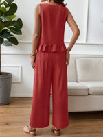 Ruffle Hem Tank and Pants Set