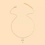 18K Gold-Plated Rhinestone Cross Necklace