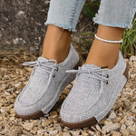 Round ToeLace-Up Sneakers