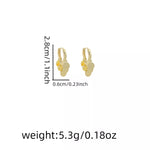 18K Gold-Plated Drop Hoop Earrings with Dangling Disc Charms
