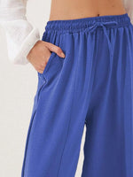Full Size Drawstring Wide Leg Cropped Pants Plus Size