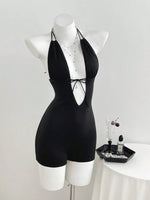 Tied Front Halter Neck Romper