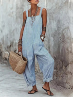 Full Size Striped Wide-Leg Jumpsuit Plus Size