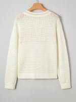 BEACH Hollow Out Knitted Lightweight Dolman Sweater