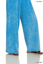 Zenana Acid Washed Strapless Tube Top Jumpsuit