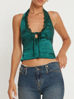 Lace Detail Halter Neck Tank