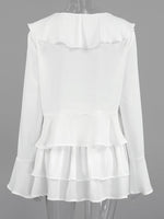Ruffle Trim Top and Skirt Two-Piece Set