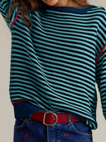 Striped Round Neck Long Sleeve Sweater