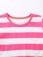 Children's Leopard Striped Short Sleeve Dress