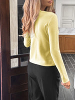 Button-Up Long Sleeve Knit Cardigan
