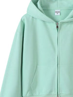Full Size Casual Zip-Up Long Sleeve Hoodie Plus Size