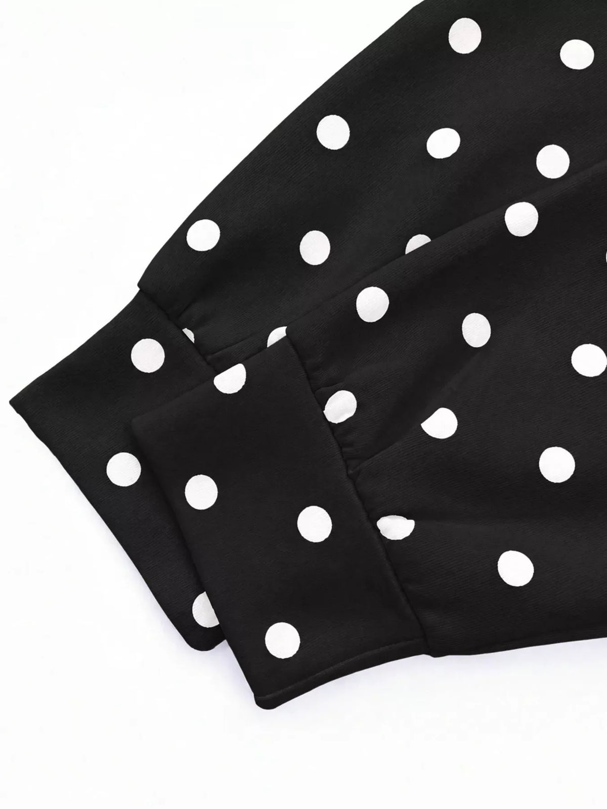 Polka Dot Half Zip Cropped Sweatshirt